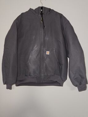 Carhartt Men's Hooded Zip Work Jacket in Charcoal